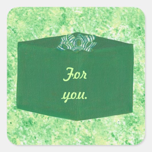 Cadeau de Noël vert avec Stickers Bow (Devant)