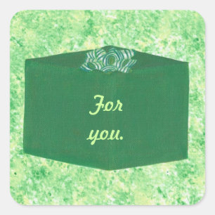 Cadeau de Noël vert avec Stickers Bow