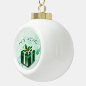 Cadeau de Noël vert ornement encadré (Droite)