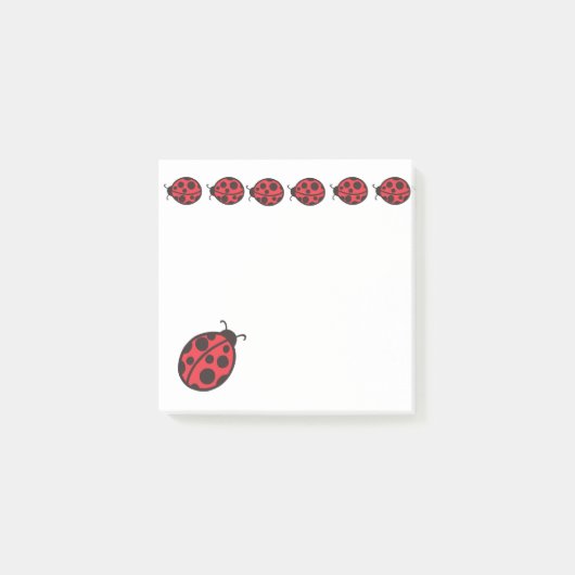 Cadeau de notes post-it de bloc-notes Coccinelles (Devant)