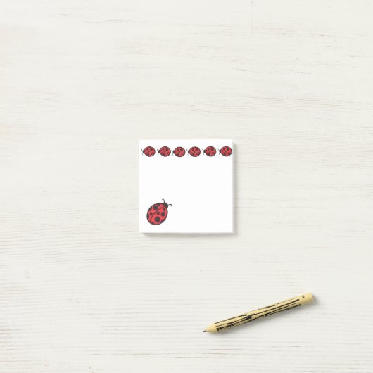 Cadeau de notes post-it de bloc-notes Coccinelles (Sur un bureau)