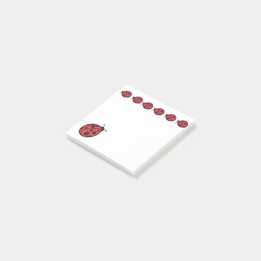 Cadeau de notes post-it de bloc-notes Coccinelles (Incliné)