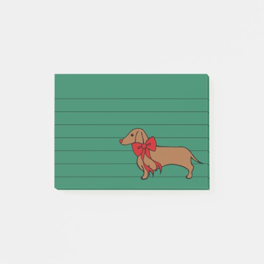 Cadeau de notes post-it de teckel de Noël (Devant)