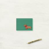 Cadeau de notes post-it de teckel de Noël (Sur un bureau)
