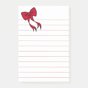 Cadeau de notes post-it grand nœud de Noël