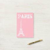 Cadeau de notes post-it Paris rose pour fille (Sur un bureau)