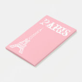 Cadeau de notes post-it Paris rose pour fille (Incliné)