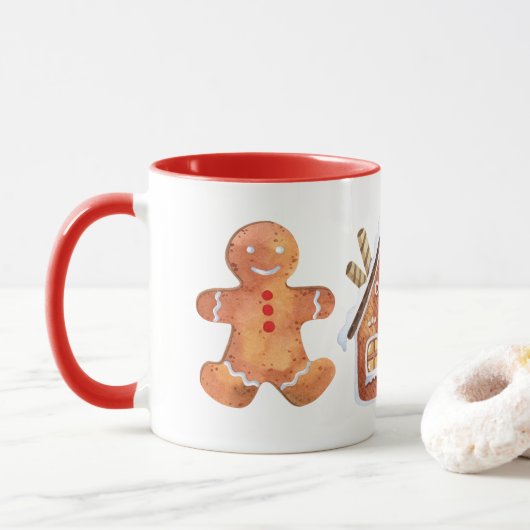 Cadeau de pain de gingembre de Noël Tasse à café à (Avec donut)