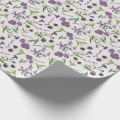 Cadeau de papier aquarelle florale verte et violet (Coin)