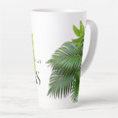 Cadeau de patron Palmiers Monogramme Vert Mug Latt (Angle droit)
