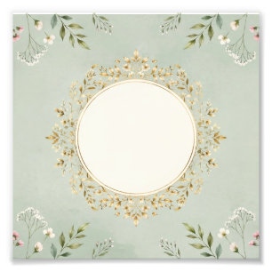 Cadeau de photo botanique vert sauge — Cadre de fl
