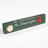 Cadeau de plaque de bureau d'horloge d'enseignant