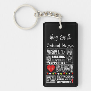 Cadeau de porte-clés d'infirmière d'école