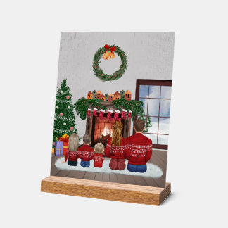 Cadeau de portrait de famille de Noël personnalisa