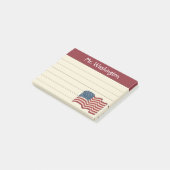 Cadeau de Post-It drapeau américain pour enseignan (Incliné)