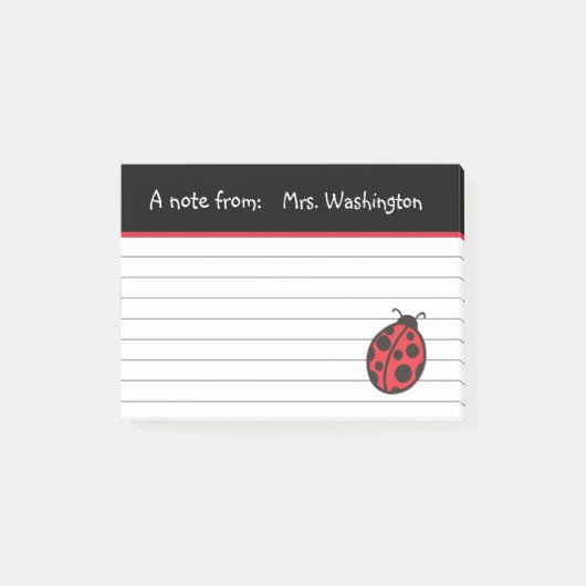 Cadeau de Post-It en forme de coccinelle pour l'en (Devant)