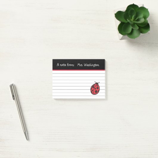 Cadeau de Post-It en forme de coccinelle pour l'en (Bureau)