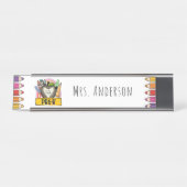 Cadeau de professeur de maternelle Plaque de nom d (Devant)
