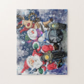 Cadeau de puzzle de Noël avec de heureux amis de N (Vertical)