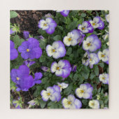 Cadeau de Puzzle Floral Fleur de Pensée Violette (Horizontal)
