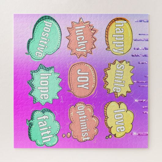 Cadeau de puzzle positif - Texte personnalisé (Horizontal)