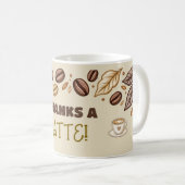Cadeau de reconnaissance de tasse à café Thanks A (Devant droit)