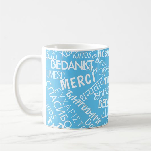 Cadeau de remerciement Tasses à café Mot multiling (Gauche)