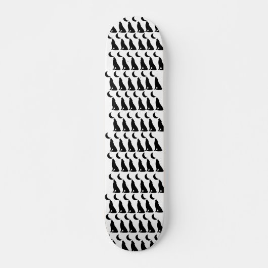 Cadeau de skateboard Black Wolf Moon pour adolesce (Devant)