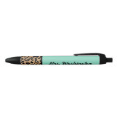 Cadeau de stylo de bureau Leopard Turquoise (Haut)