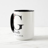 Cadeau de tasse à monogramme floral personnalisé p (Devant gauche)