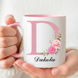 Cadeau de Tasse à Monogramme Floral Personnalisé p