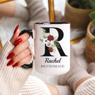 Cadeau de Tasse Alphabet Floral Personnalisé pour