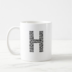 Cadeau de tasse de café personnalisée H initiale