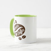 Cadeau de tasse personnalisé avec design de fèves (Devant gauche)