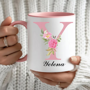 Cadeau de tasse personnalisée fleurs roses pour el