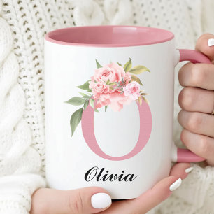 Cadeau de tasse personnalisée "Merci" à fleurs ros