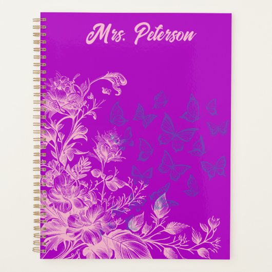 Cadeau de vacances pour enseignante papillon flora (Devant)