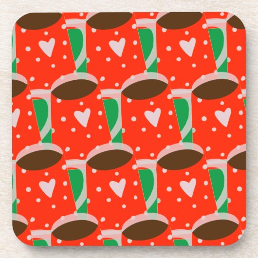 Cadeau de vacances Red & Green dessous de verre en (Devant)