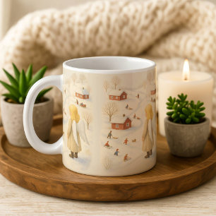 Cadeau de village de Noël Mug Ange d'hiver