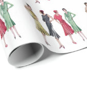 Cadeau Décembre 1929 papier d'emballage de mode (Coin rond)