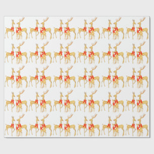 Cadeau Décorations de rennes sur papier d'emballage blanc