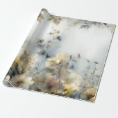 Cadeau Découpage Papier à envelopper Pastels Floral Desig (Déroulé)