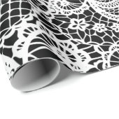 Cadeau Dentelle blanche sur papier noir (Coin rond)