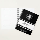 Cadeau d'entreprise personnalisé noir/blanc de mar (Devant avec enveloppe)