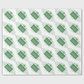 Cadeau Des Fêtes Vertes Présente Papier Enveloppant (Plat)