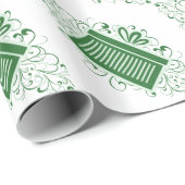 Cadeau Des Fêtes Vertes Présente Papier Enveloppant (Coin rond)