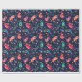 Cadeau Des lapins Dans Du Papier D'Enveloppement Spatial (Plat)