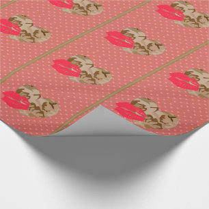 Cadeau Desert Sand Camo Hearts Valentine Wrapping Papier