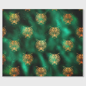 Cadeau Design de Lion avec papier d'Arrière - plan vert (Plat)