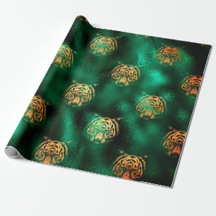 Cadeau Design de Lion avec papier d'Arrière - plan vert